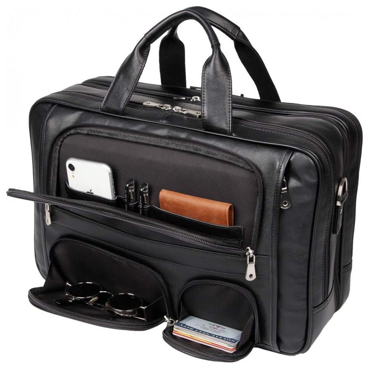 YOGCI-Bolsa-Maleta-de-Couro-Masculina-para-Laptop-Marrom-foto-0