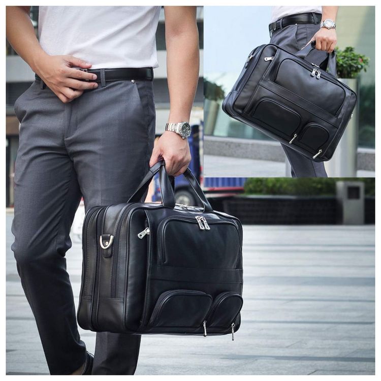 YOGCI-Bolsa-Maleta-de-Couro-Masculina-para-Laptop-Marrom-foto-1