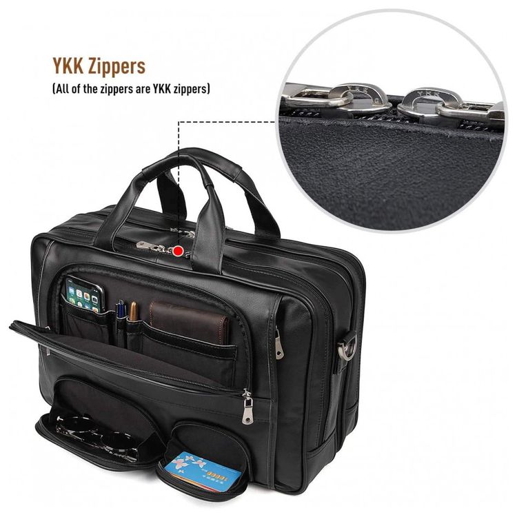 YOGCI-Bolsa-Maleta-de-Couro-Masculina-para-Laptop-Marrom-foto-3