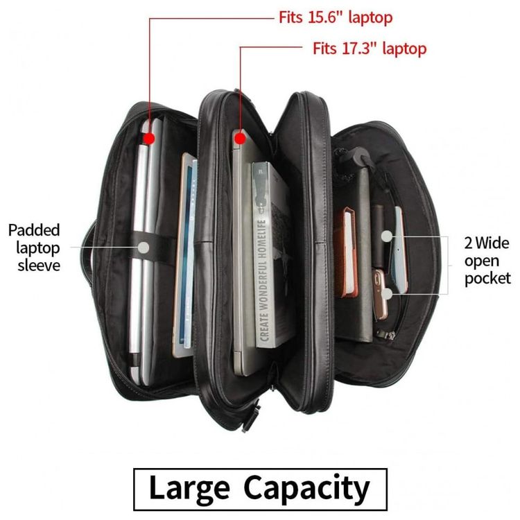 YOGCI-Bolsa-Maleta-de-Couro-Masculina-para-Laptop-Marrom-foto-4