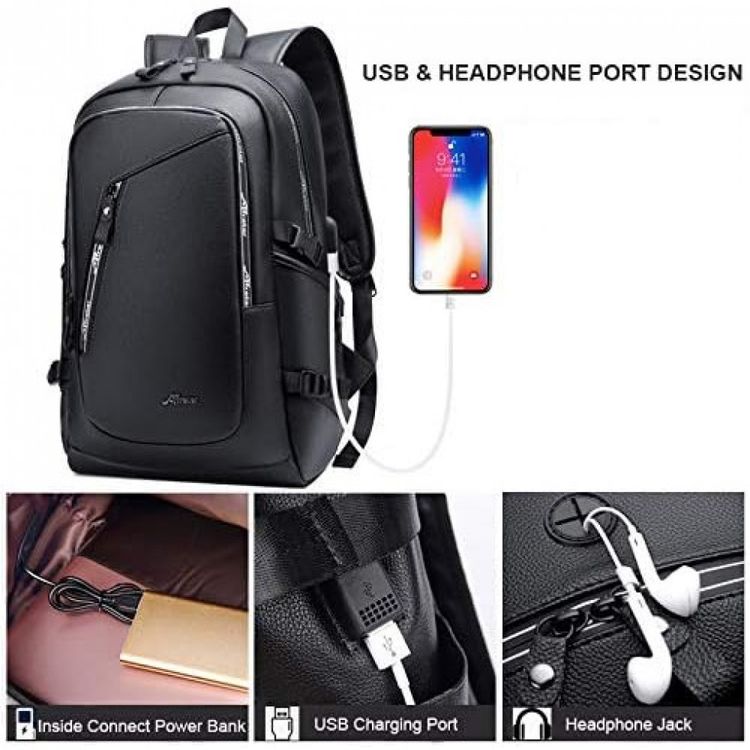 Mochila-Unissex-de-Couro-Sintetico-para-Laptop-DYJ-Marrom-foto-3