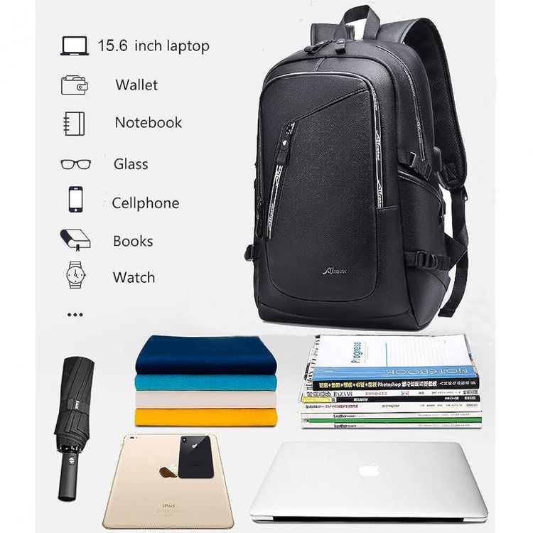 Mochila-Unissex-de-Couro-Sintetico-para-Laptop-DYJ-Marrom-foto-5