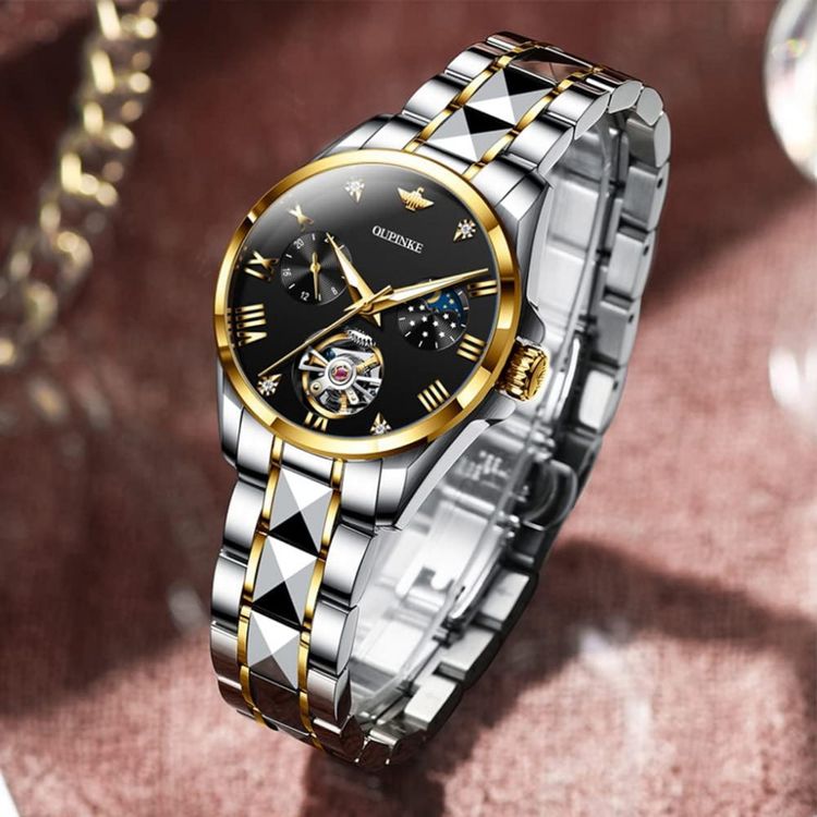 OUPINKE-3172-Relogio-Masculino-Analogico-Automatico-Dourado-foto-4