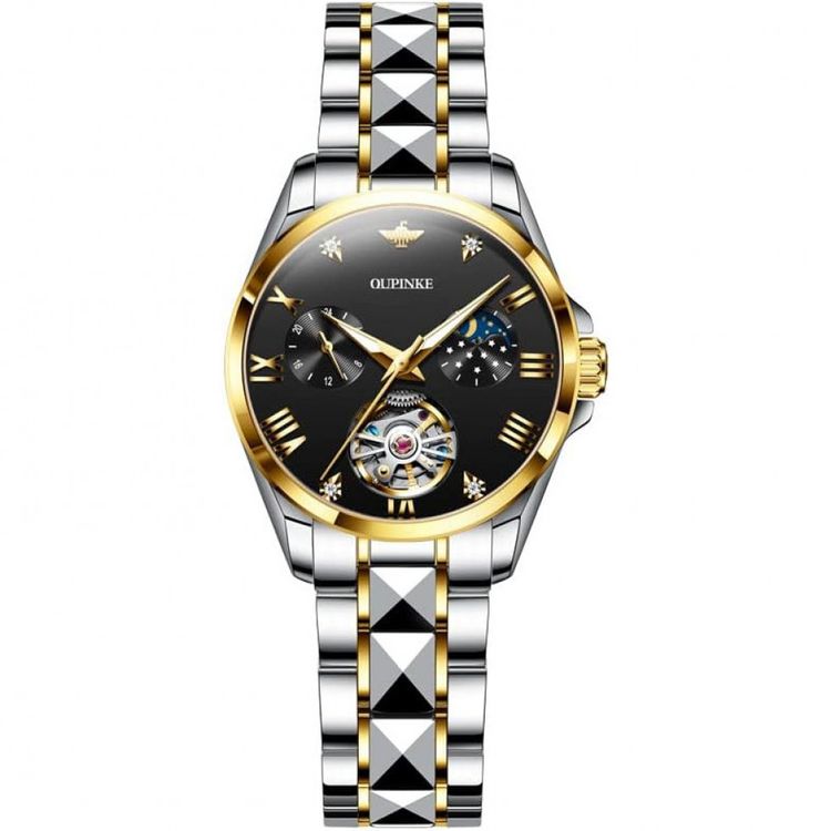 OUPINKE-3172-Relogio-Masculino-Analogico-Automatico-Dourado-foto-5