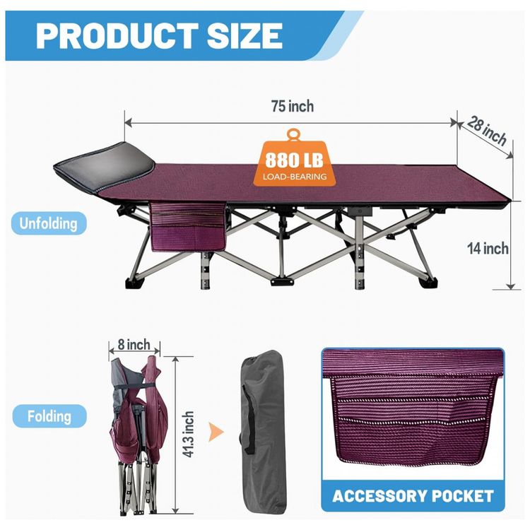 Cama-Dobravel-Portatil-para-Acampamento-com-Acolchoado-e-foto-4