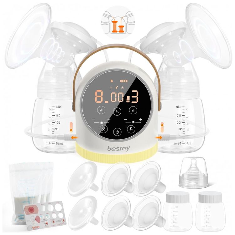 Bomba-Tira-Leite-Eletrica-com-Flanges-de-Silicone-Macio-foto-0