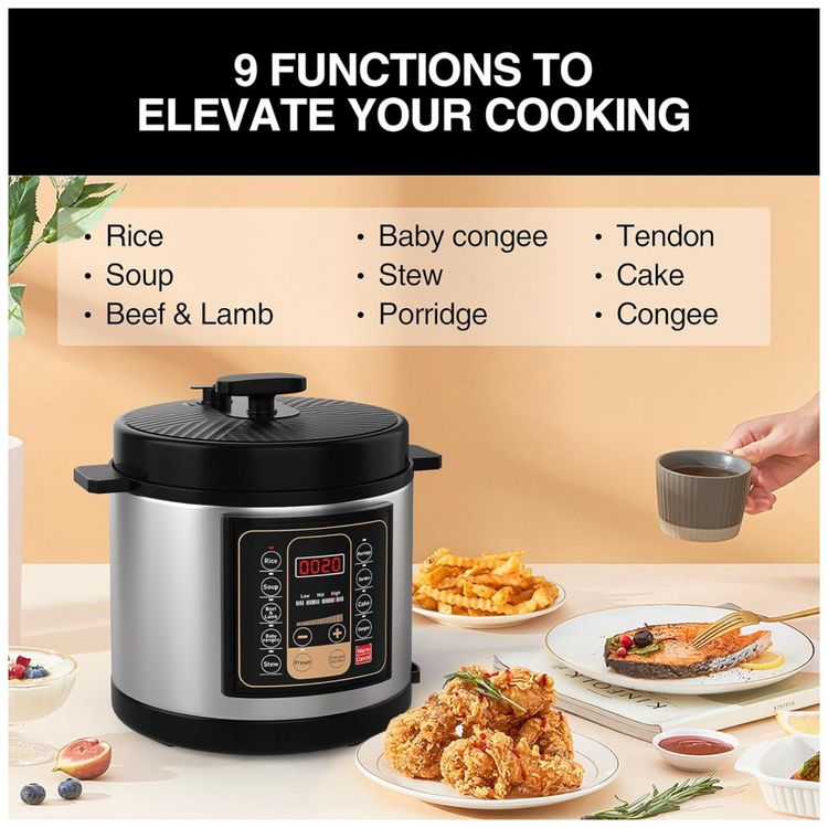 Panela-de-Pressao-Eletrica-63L-9-em-1-em-Aco-Inoxidavel-com-foto-2
