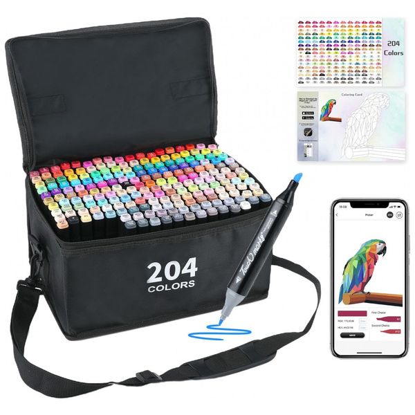 Conjunto-de-Canetas-Artisticas-204-Cores-a-Base-de-Alcool-foto-0