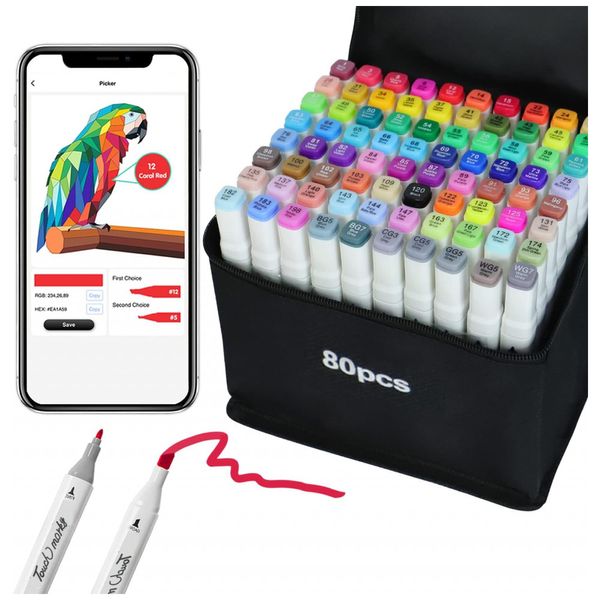 Conjunto-de-Canetas-Artisticas-80-Cores-com-Pontas-Duplas-foto-0