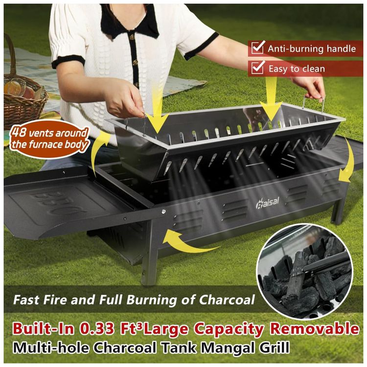 Churrasqueira-a-Carvao-Dobravel-com-Tanque-de-Carbono-de-foto-2