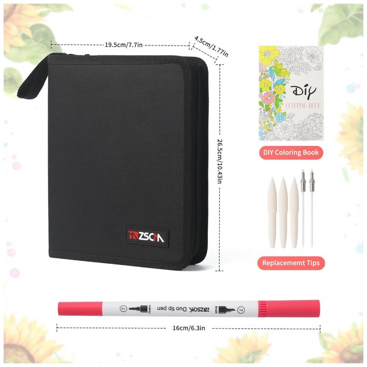 Conjunto-de-Canetas-Artisticas-60-Cores-com-Pontas-Duplas-foto-2