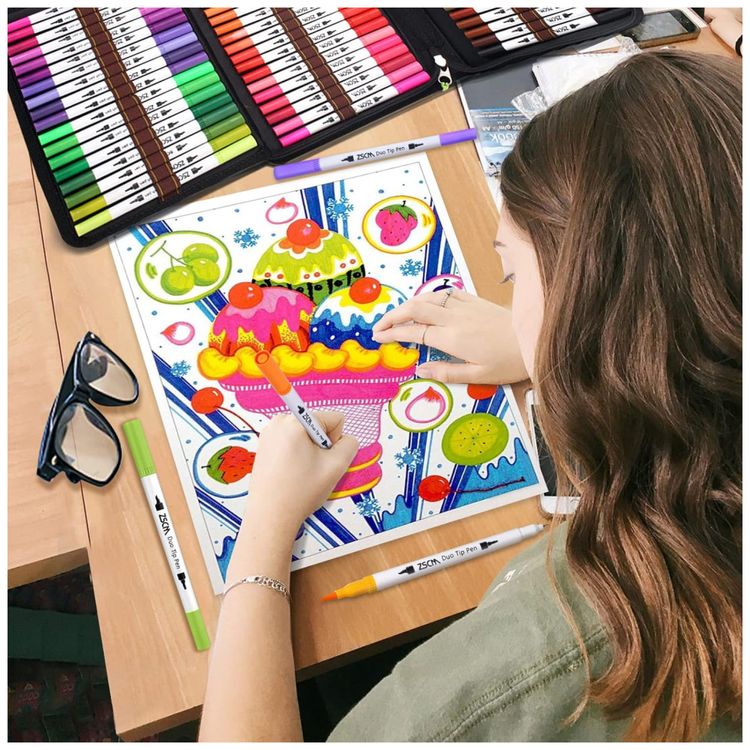 Conjunto-de-Canetas-Artisticas-60-Cores-com-Pontas-Duplas-foto-5