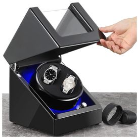 Caixa-Estojo-Rotativo-Automatico-para-Relogios-com-Luz-e-foto-0