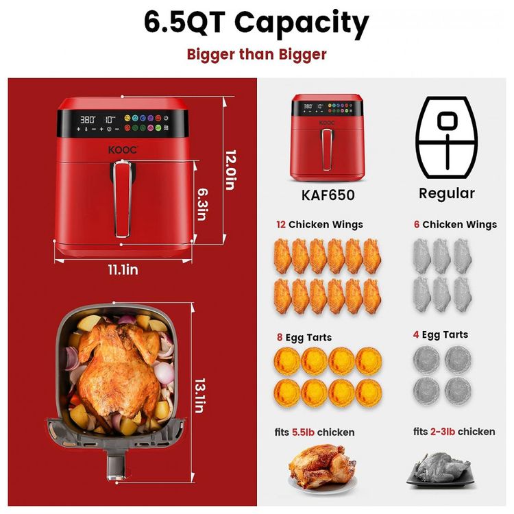 KOOC-Fritadeira-Eletrica-Air-Fryer-7L-com-Painel-de-foto-4