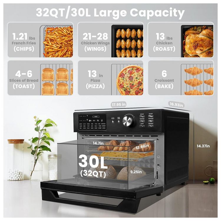 Fritadeira-Eletrica-Air-Fryer-30L-com-Painel-de-Controle-foto-2
