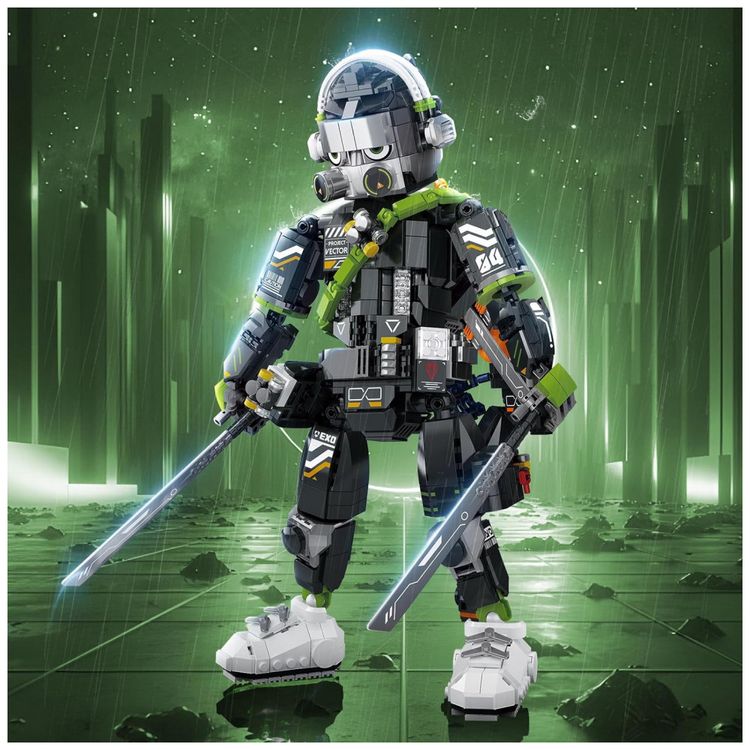 Kit-de-Construcao-Robo-Mecha-Guerreiro-Vetorial-Flexivel-com-foto-2
