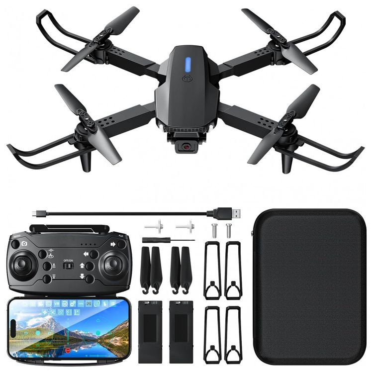 ROVPRO-E58-Drone-com-Camera-HD-1080P-WiFi-para-Adultos-Azul-foto-0