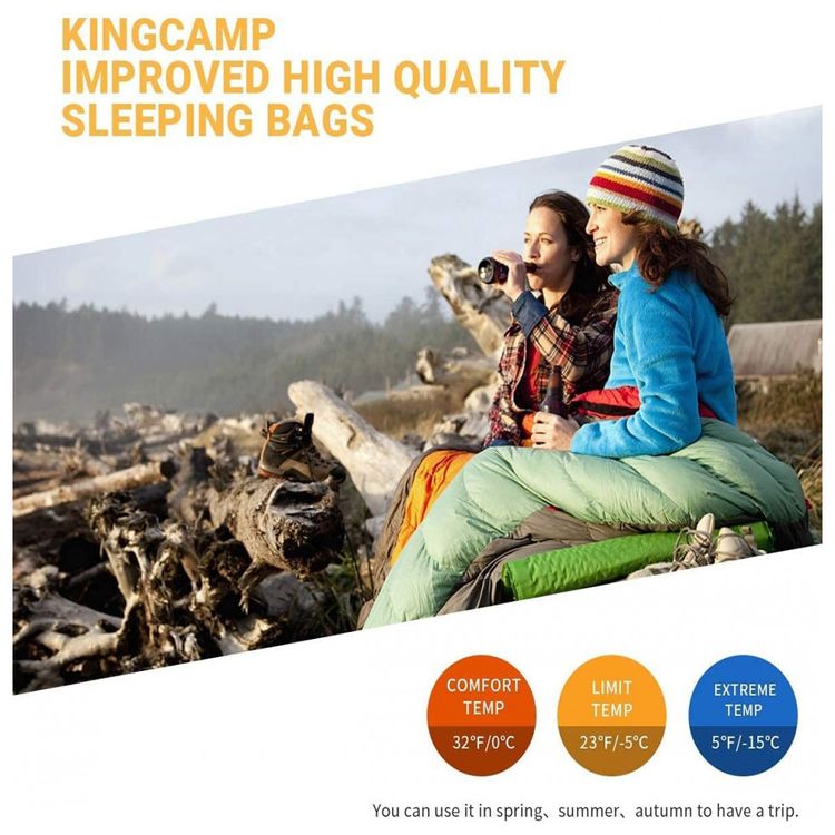 KingCamp-Saco-de-Dormir-para-Camping-a-Prova-dAgua-Forrado-foto-2