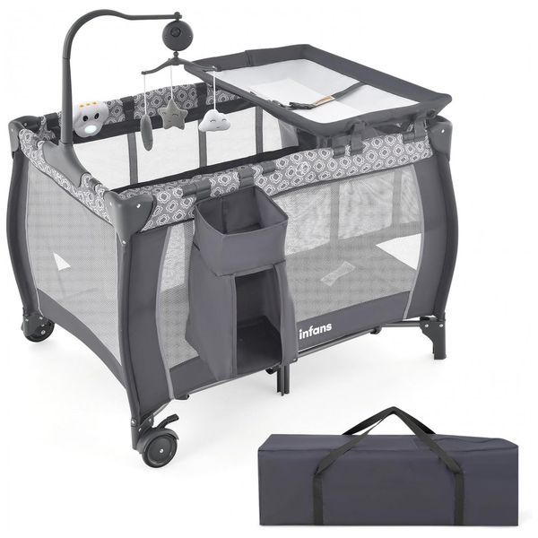 Berco-Cercado-Portatil-3-em-1-Dobravel-com-Colchao-foto-0