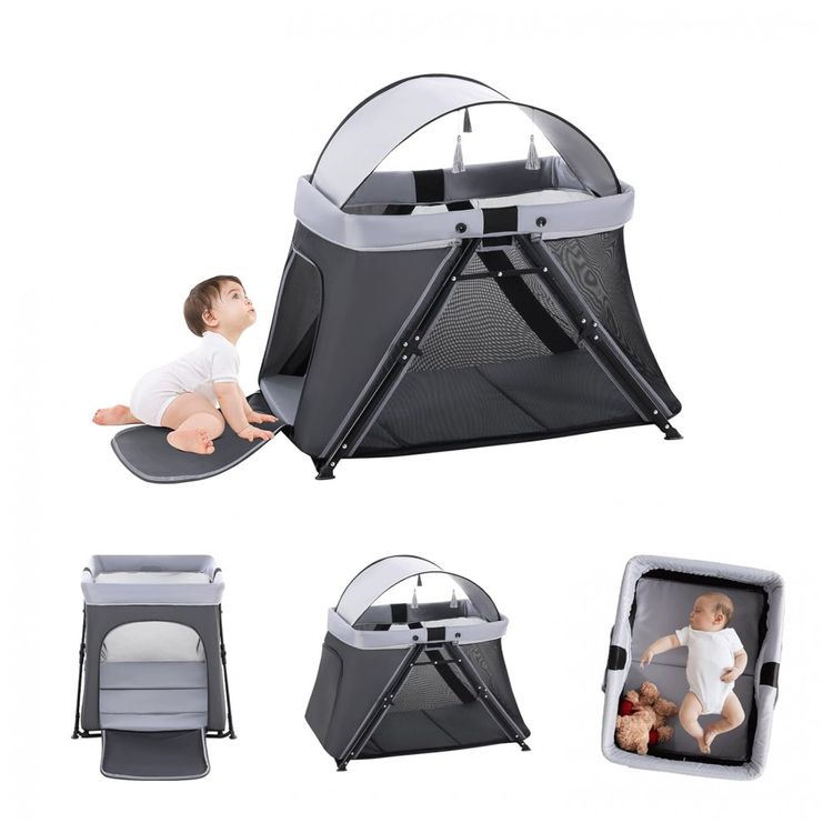 Cercadinho-para-Bebe-Dobravel-com-Colchao-Macio-para-foto-0