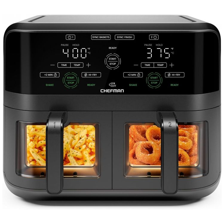 Fritadeira-Eletrica-Airfryer-com-2-Cestos-de-3L-e-Janela-de-foto-0