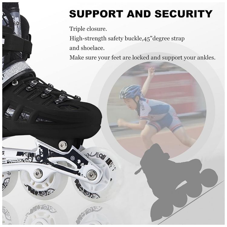 Patins-Infantil-Regulavel-com-4-Rodas-Iluminadas-Tam-BR-33-foto-3