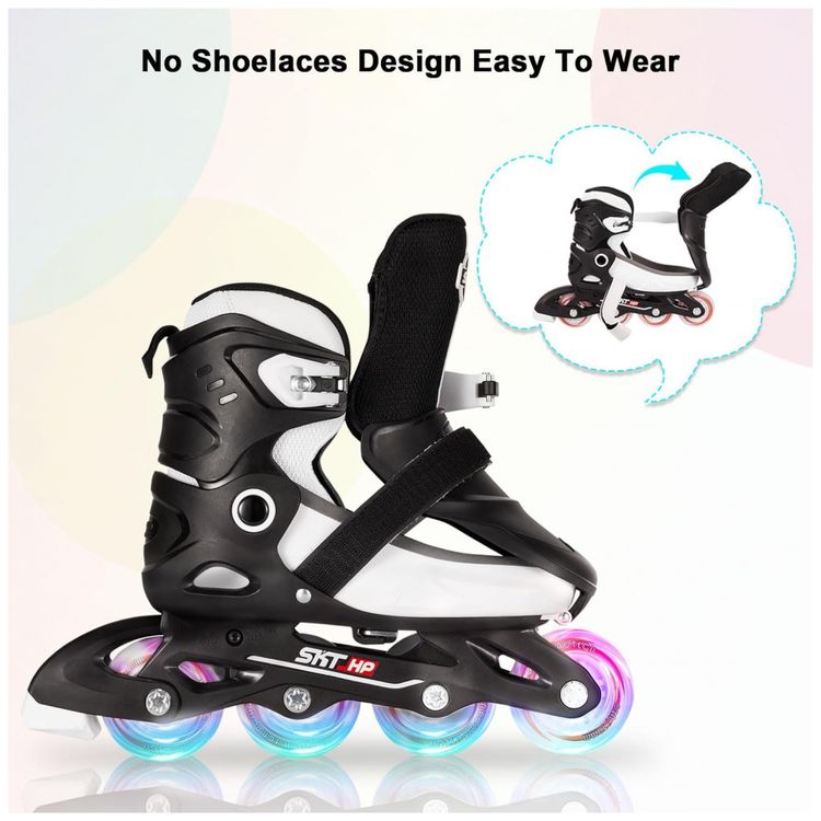 Patins-Infantil-Regulavel-com-4-Rodas-Iluminadas-Tam-BR-34-foto-2