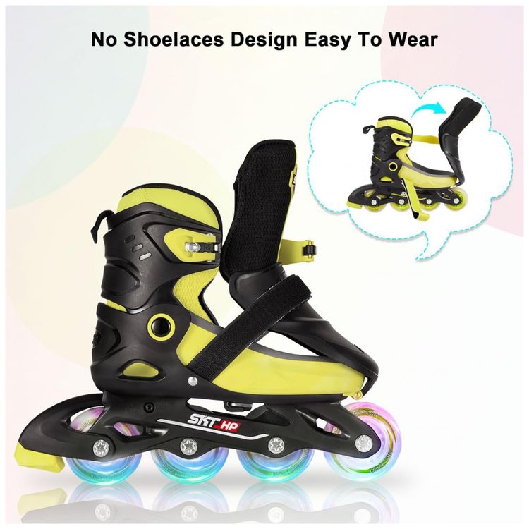 Patins-Infantil-Regulavel-com-4-Rodas-Iluminadas-Tam-BR-34-foto-2