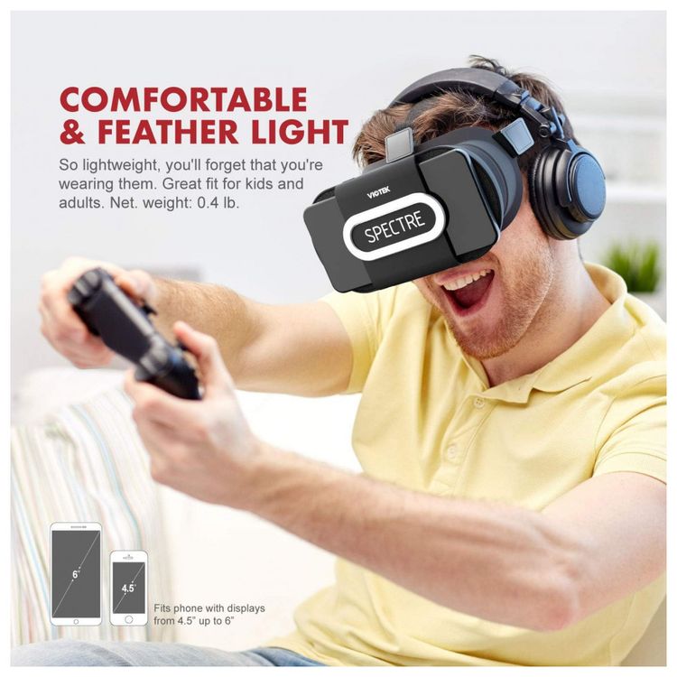 VIOTEK-Oculos-de-Realidade-Virtual-3D-com-Fones-de-Ouvido-e-foto-2