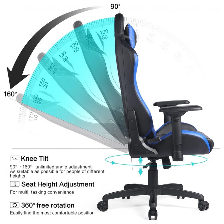 GTRACING-Cadeira-de-Escritorio-Gamer-Ergonomica-Reclinavel-foto-2