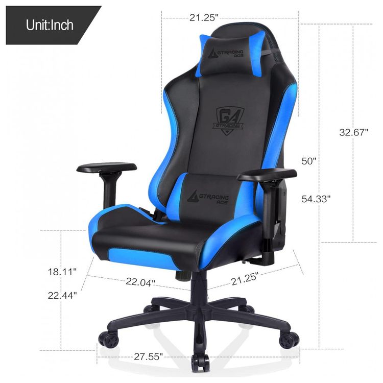 GTRACING-Cadeira-de-Escritorio-Gamer-Ergonomica-Reclinavel-foto-3