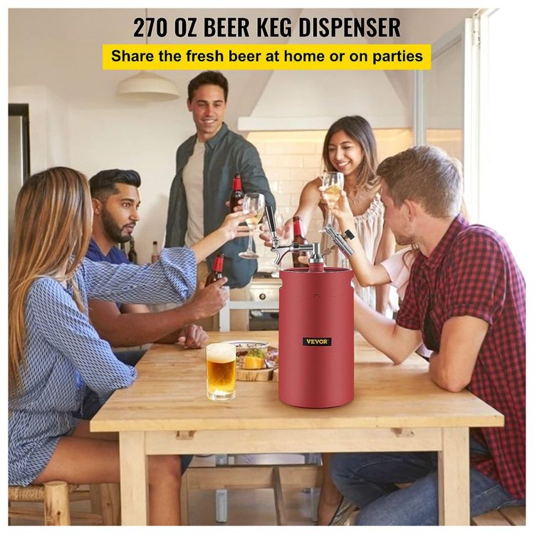 VEVOR-Chopeira-Portatil-5L-com-Torneira-e-Regulador-de-CO2-foto-1