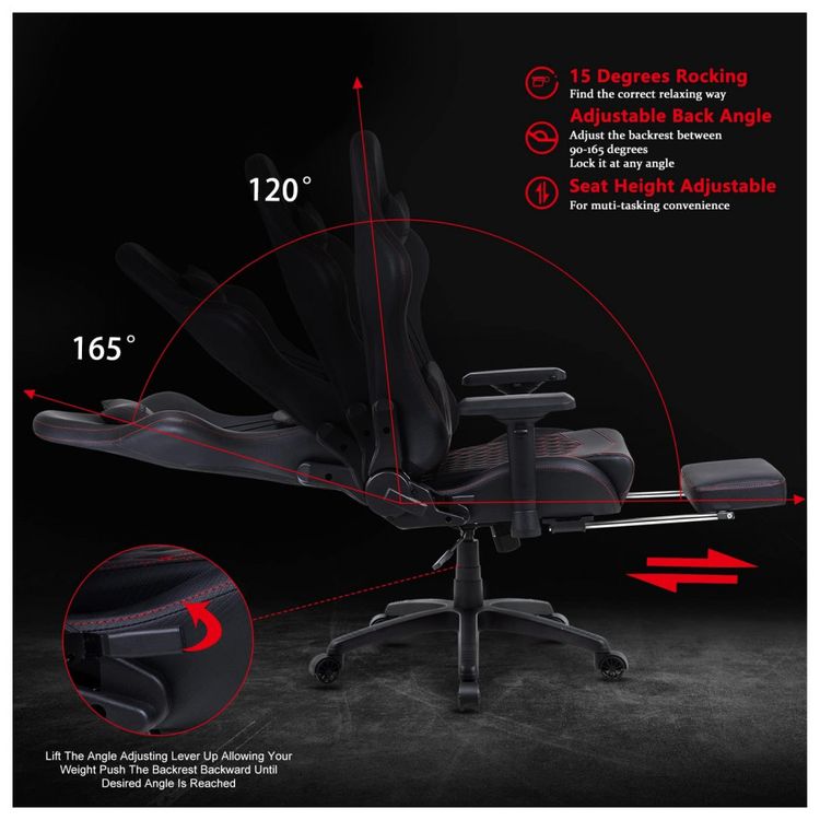 Dowinx-Cadeira-Gamer-Ergonomica-Ajustavel-com-Apoio-para-os-foto-4