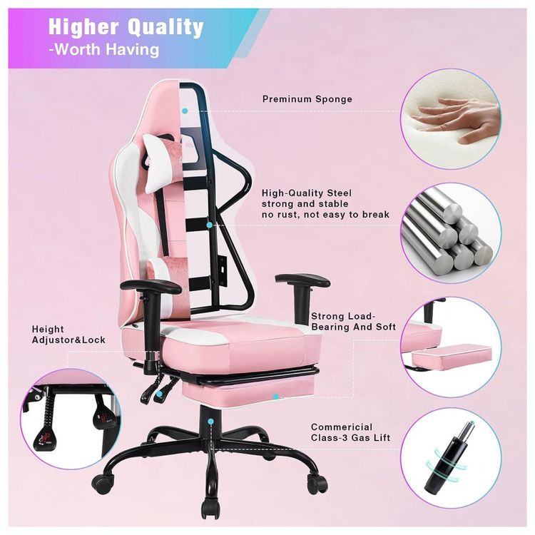 VON-RACER-Cadeira-Gamer-Ergonomica-Ajustavel-com-Apoio-para-foto-3