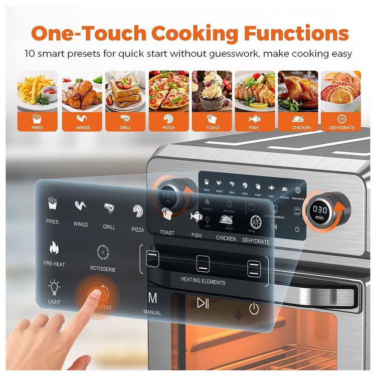 TINTALK-Fritadeira-Eletrica-Air-Fyer-16L-10-em-1-Aco-foto-2