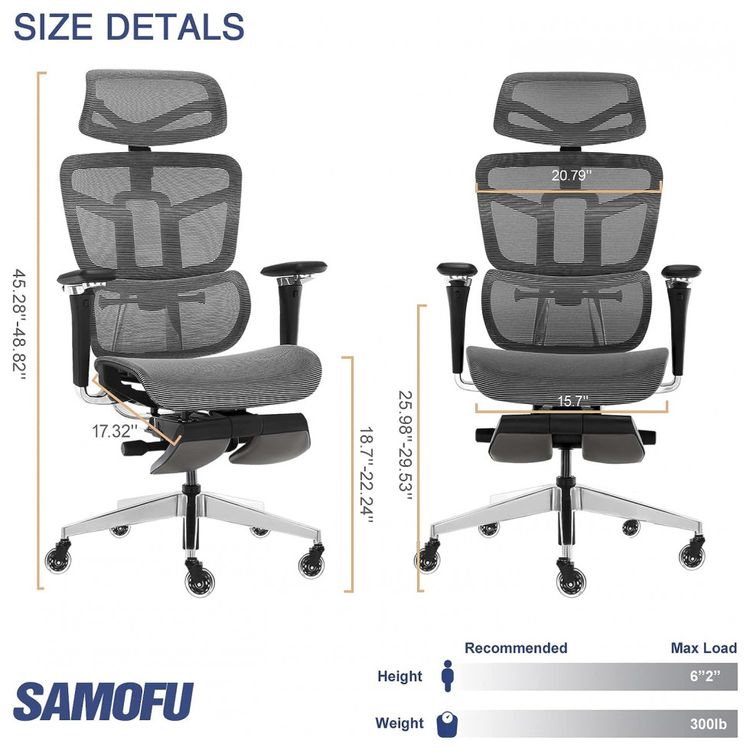 SAMOFU-Cadeira-de-Escritorio-Ergonomica-e-Ajustavel-3D-com-foto-5