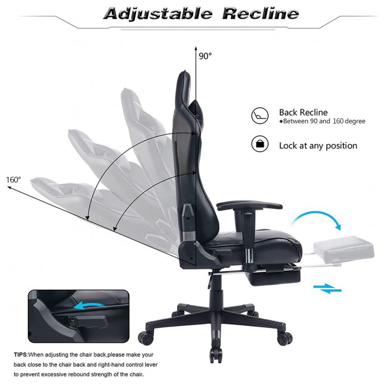 Gtracing-Cadeira-Gamer-Ergonomica-Ajustavel-com-Apoio-para-foto-2