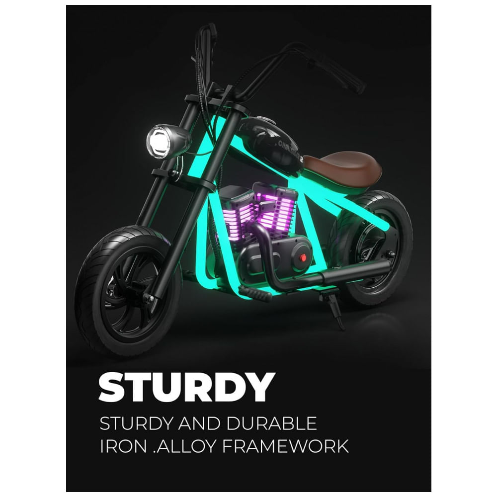 Encontraproduto.com.br - Moto Elétrica Infantil a Bateria 21V, 60 Min de Ação, até 16 km, h para Crianças de 3 Anos ou Mais, Hyper GoGo, Laranja