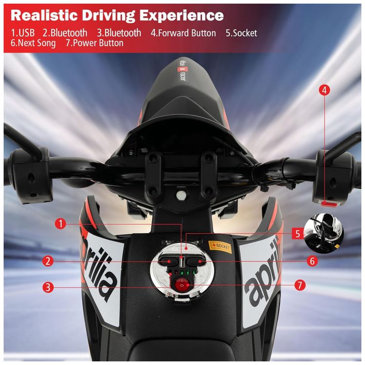 Moto-Eletrica-Infantil-a-Bateria-12V-com-Rodinhas-Suspensao-foto-3