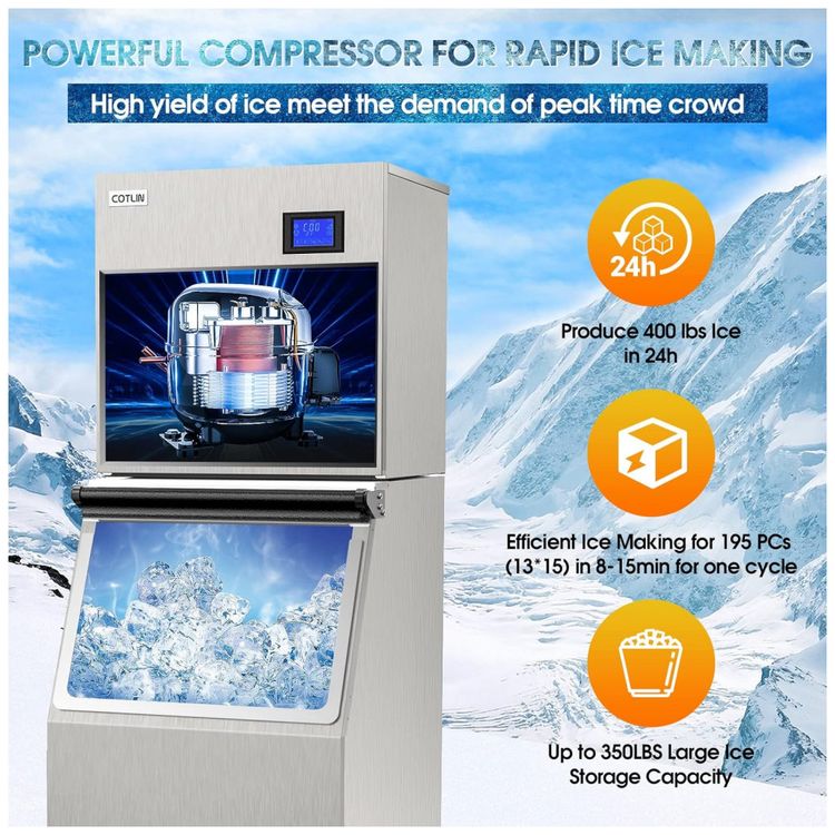 Maquina-de-Gelo-Profissional-Produz-181-KG-em-24H-Cubos-foto-1