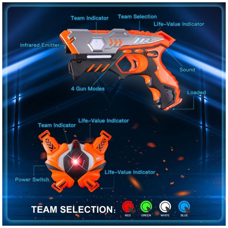 Pistola-Infantil-com-Laser-Infravermelho-e-Colete-para-2-foto-4