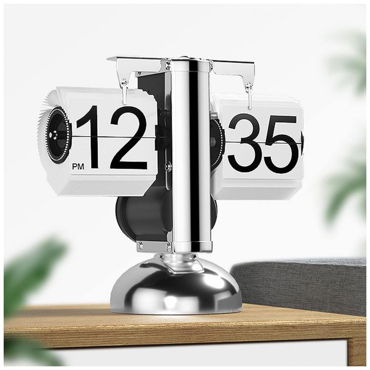 Relogio-de-Mesa-Vintage-com-Flip-Automatico-Operado-por-foto-1