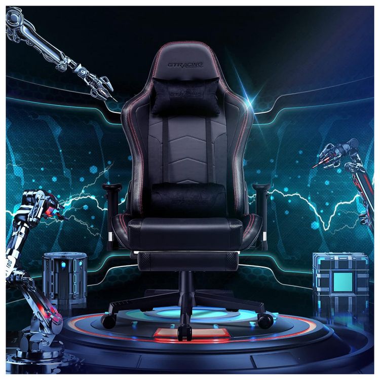 Cadeira-Gamer-Ergonomica-Ajustavel-com-Apoio-para-os-Pes-e-foto-3
