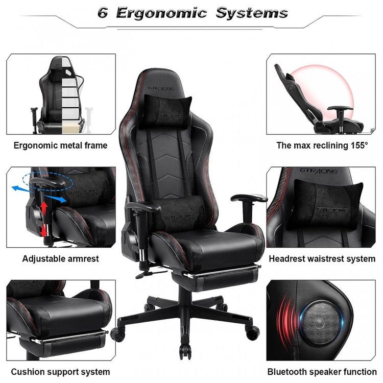 Cadeira-Gamer-Ergonomica-Ajustavel-com-Apoio-para-os-Pes-e-foto-5