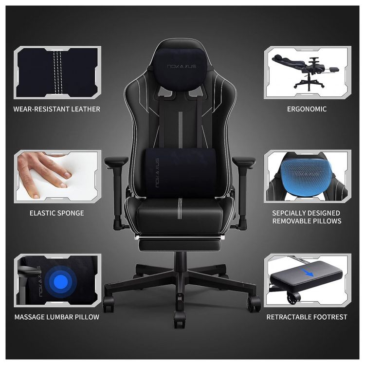 Nokaxus-Cadeira-Gamer-Ergonomica-Giratoria-Ajustavel-com-foto-1