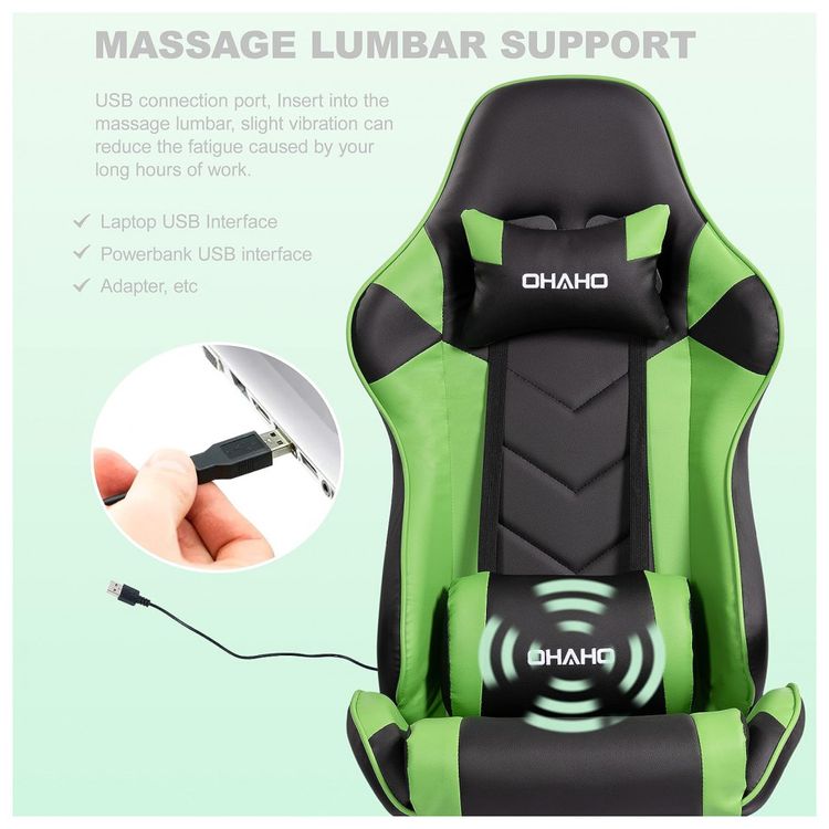 Cadeira-Gamer-Ergonomica-Giratoria-Ajustavel-com-Apoio-para-foto-1