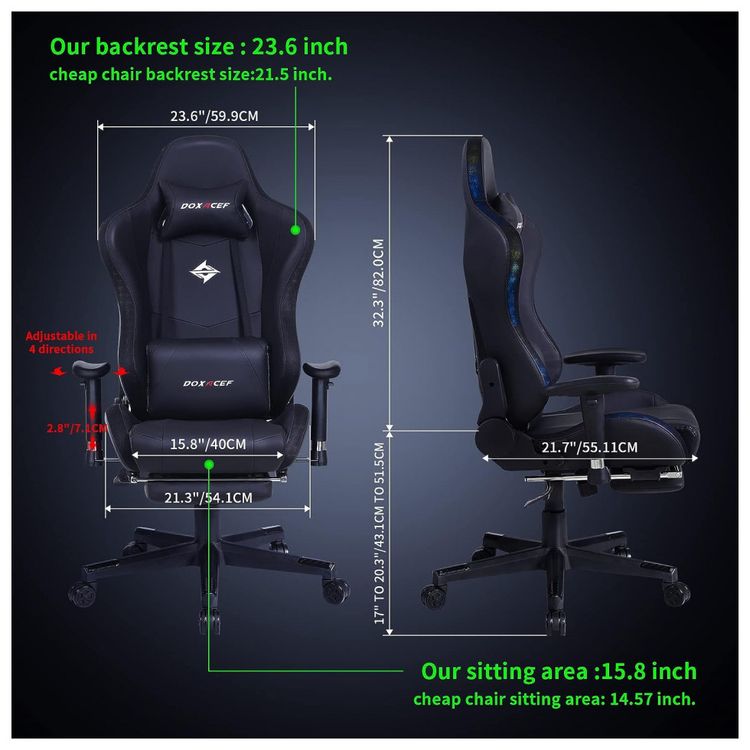 Cadeira-Gamer-Ergonomica-Ajustavel-com-Apoio-para-os-Pes-foto-1