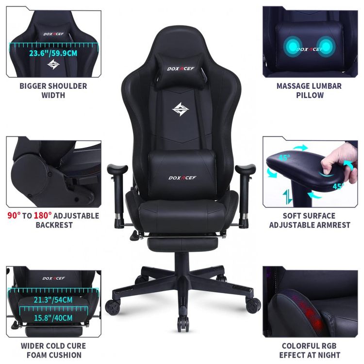 Cadeira-Gamer-Ergonomica-Ajustavel-com-Apoio-para-os-Pes-foto-4