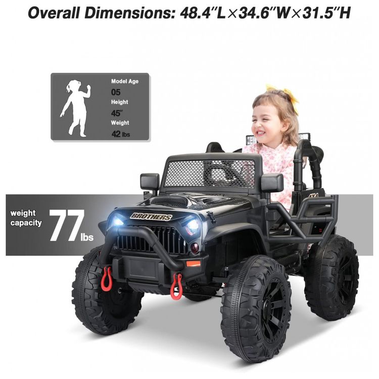 Carro-Carrinho-Eletrico-2-Assentos-12V-com-Controle-Remoto-foto-2