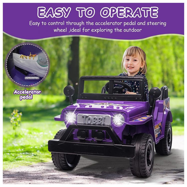 Carro-Carrinho-Eletrico-1-Assento-12V-com-Luzes-de-LED-e-foto-2